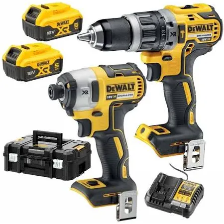 DeWalt Zestaw Combo  Wkrętarka + zakrętak 18V 2x5Ah DCD796 + DCF887 DCK266P2T TSTAK PL